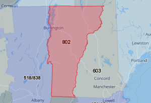 802 Area Code Map