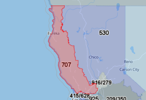 Area Code 707 Map