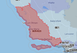 Area Code 805 Map