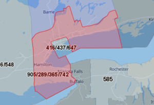Area Code 905 Map