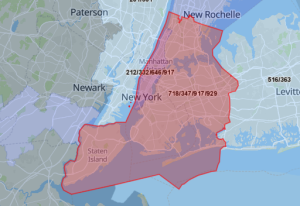 Area Code 917 Map