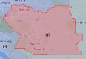 Area Code 951 Map
