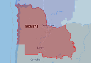 Area Code 971 Map