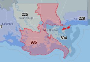 Area Code 985 Map