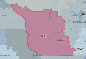 Area Code 608 Map