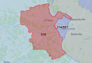 Area Code 636 Map