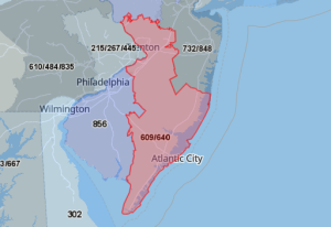 Area Code 640 Map