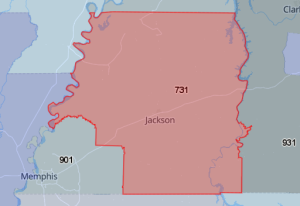 Area Code 731 Map