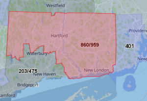 Area Code 860 Map