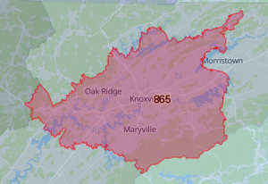 Area Code 865 Map