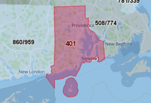 Area Code 401 Map
