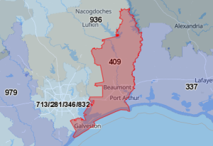 Area Code 409 Map