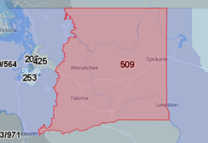 Area Code 509 Map