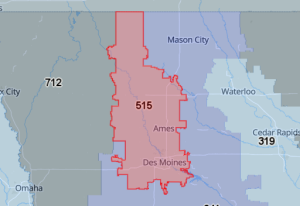Area Code 515 Map