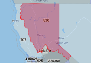 Area Code 530 Map
