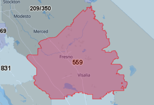 Area Code 559 Map