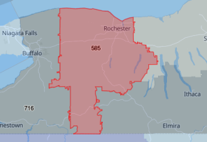 Area Code 585 Map