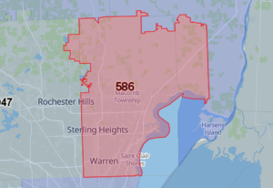 Area Code 586 Map