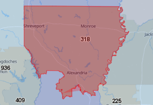 Area Code 318 Map