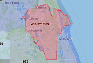 Area Code 321 Map
